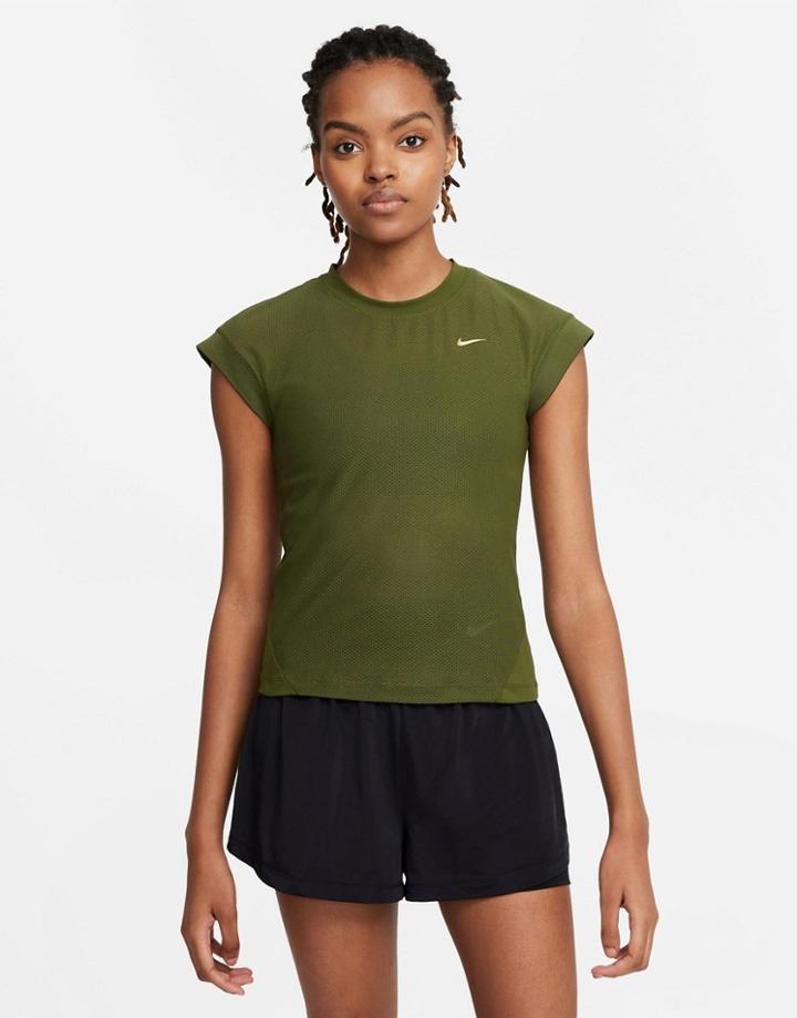 Nike X Serena Design Crew Cap Sleeve T-shirt In Green