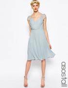 Asos Tall Kate Lace Midi Dress - Silver