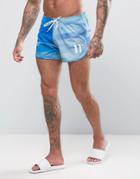 11 Degrees Runner Swim Shorts In Super Short - Blue