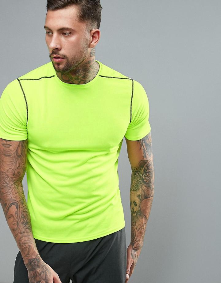 New Look Sport Fluorescent T-shirt In Yellow - Yellow