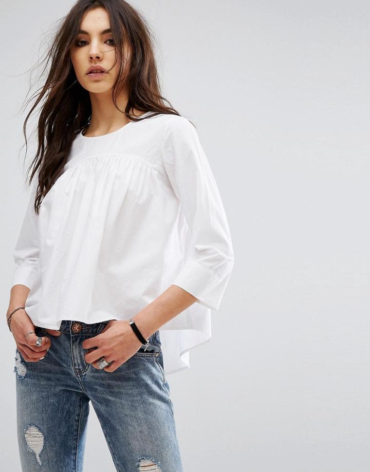 Noisy May Hi Lo Artists Top - White