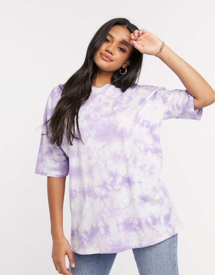 Asos Design Oversized T-shirt In Tie Dye In Lilac-multi