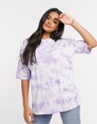 Asos Design Oversized T-shirt In Tie Dye In Lilac-multi