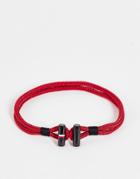 Tommy Hilfiger Nylon Bracelet In Black And Red