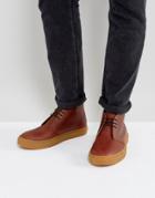 Fred Perry Hawley Mid Leather Desert Boots In Brown - Brown