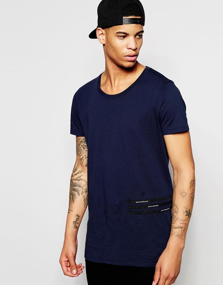 Junk De Luxe Statement T-shirt - Navy