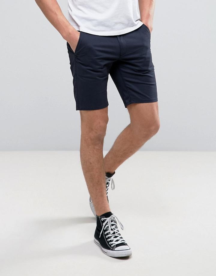 Farah Hawk Straight Chino Shorts In Navy - Navy