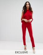 Club L Open-sleeve Jumpsuit - Red