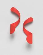 Asos Design Earrings In Abstract Twist Design In Color - Red