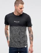 Nicce Half White Noise T-shirt - Black