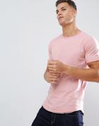 Jack & Jones Originals Longline T-shirt With Raw Hem Details And Raglan Sleeve-pink