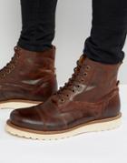 Jack & Jones Martin Lace Up Leather Boots - Brown