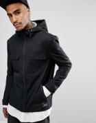 Gio Goi Hooded Jacket In Black - Black