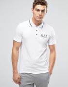 Emporio Armani Ea7 Polo Shirt With Tipping In White - White