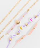 Asos Design Pack Of 5 Friendship Bracelets In Gold Tone