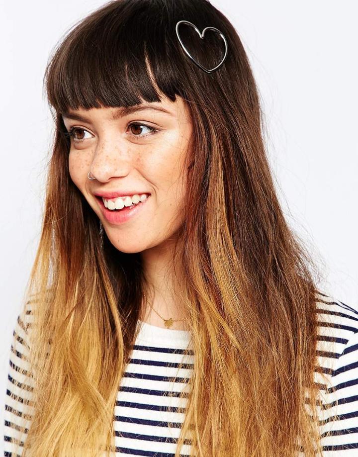 Asos Heart Hair Clip - Rhodium