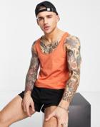 Asos Design Tank Top In Orange