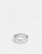 Asos Design Ring In Burnished Silver Tone