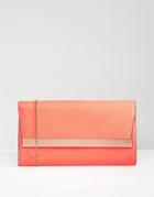 New Look Metal Bar Clutch - Orange