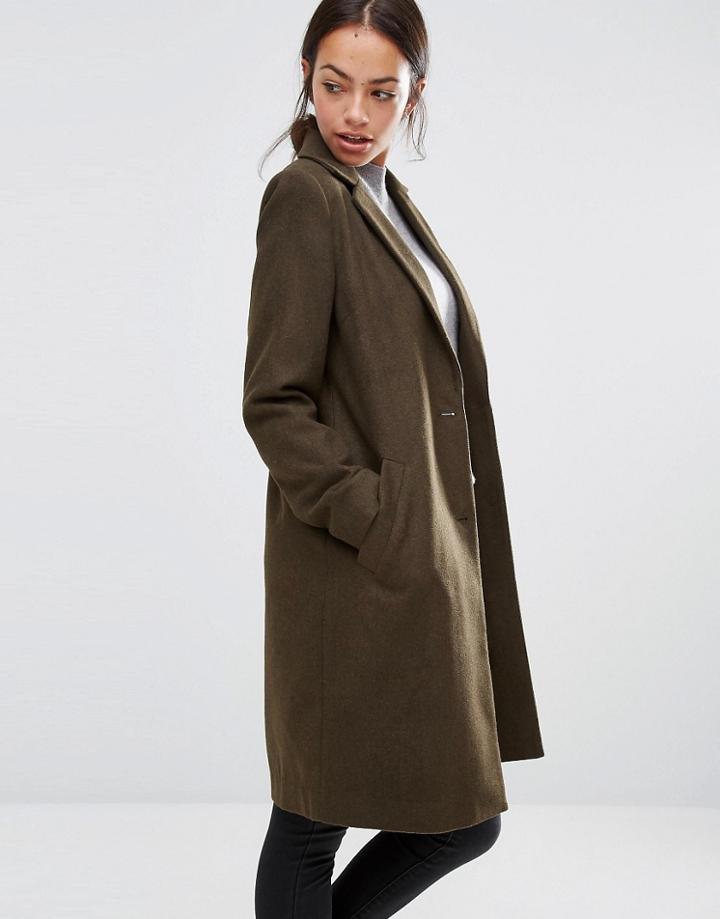 New Look Tailored Pea Coat - Green