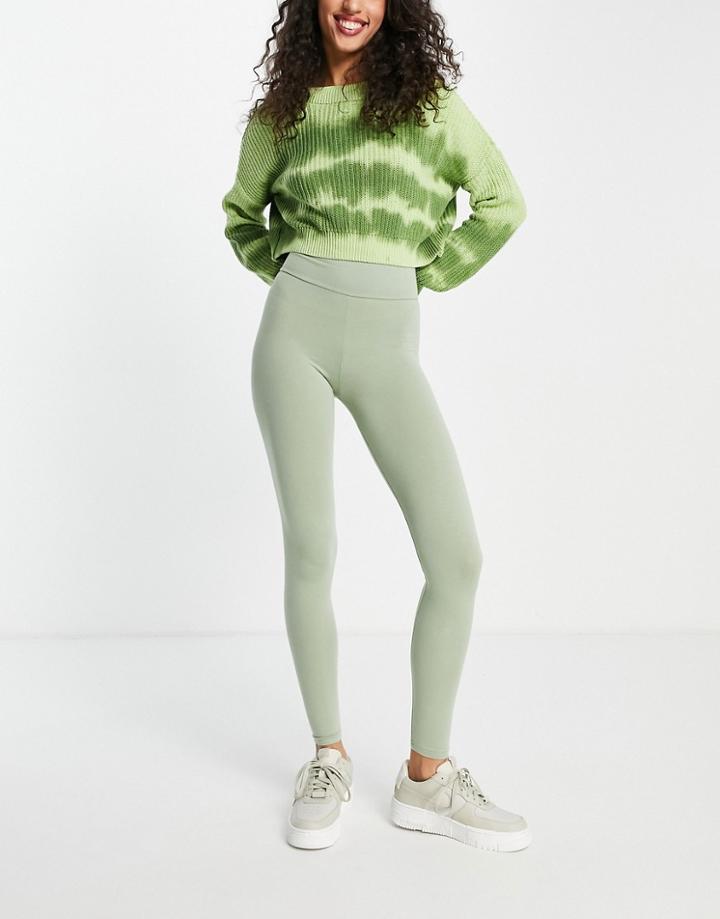 Miss Selfridge Sage Green Organic Cotton Leggings