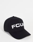French Connection Fcuk Logo Baseball Cap In Black