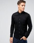 Burton Menswear Long Sleeve Pique Polo Shirt - Black