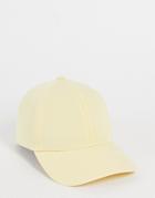 Asos Design Soft Baseball Cap In Lemon-yellow