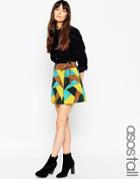 Asos Tall Multi Suede Patch Skirt - Multi