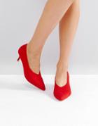 Raid Ayla Red Kitten Heeled Shoes - Red