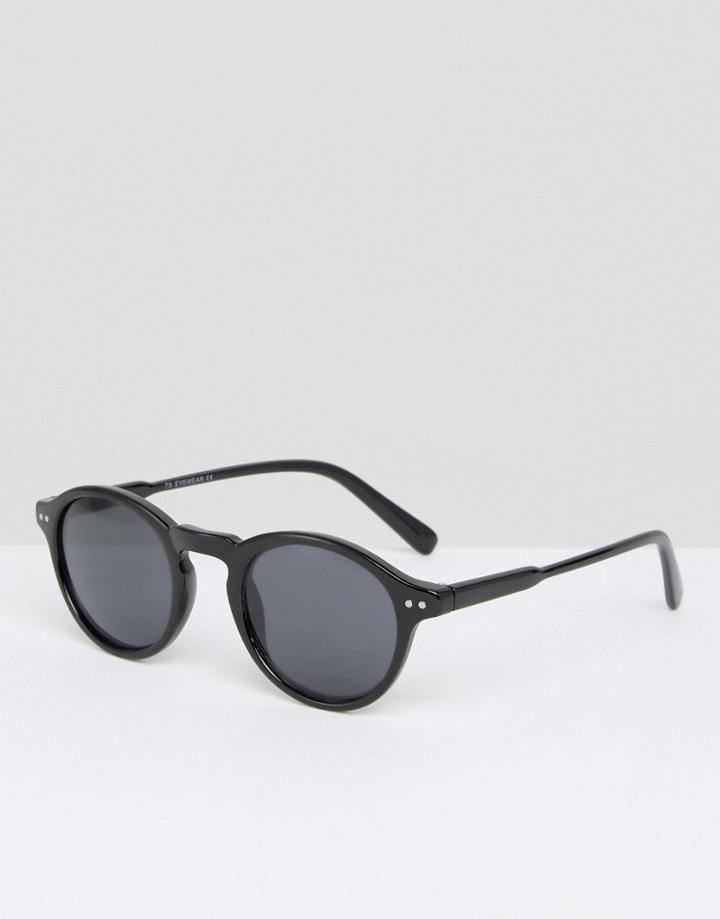 7x Round Sunglasses In Black Tort - Black
