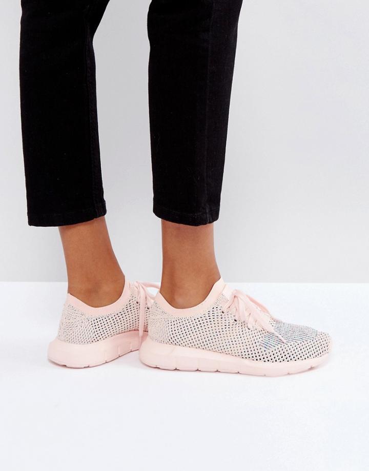 Adidas Originals Swift Run Primeknit Sneakers In Pale Pink - Pink