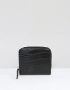 Monki Croc Print Coin Purse - Black