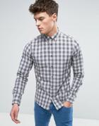 Solid Checked Shirt In Regular Fit - Gray