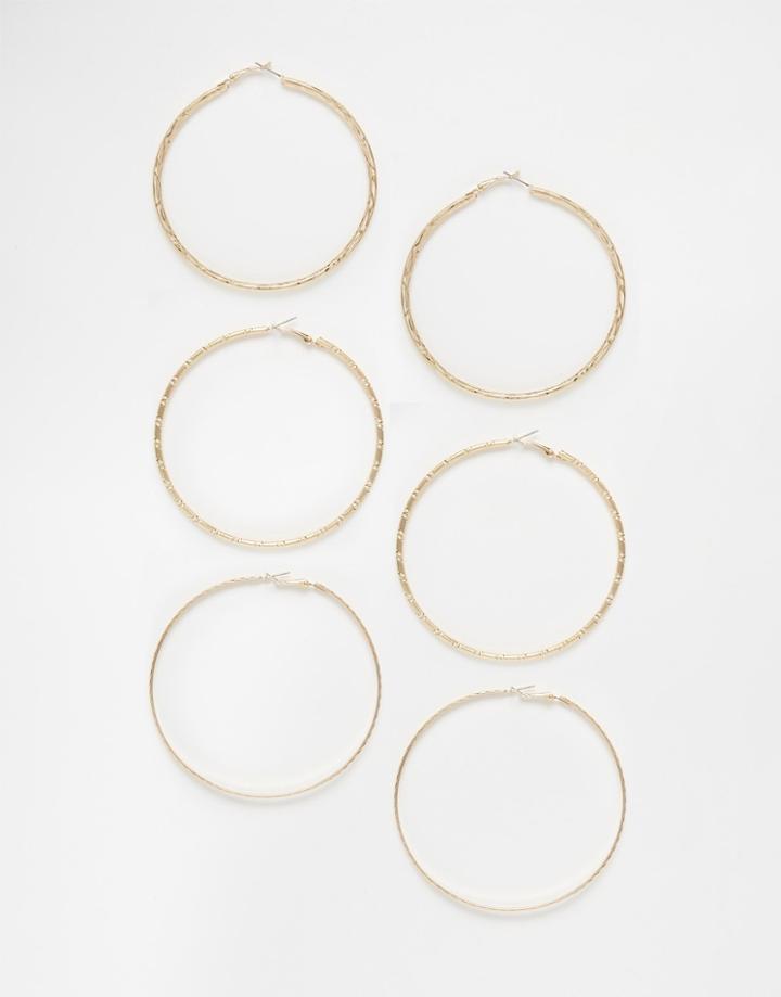 Aldo Donoti Hoop Multipack Earrings - Gold