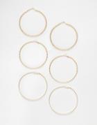 Aldo Donoti Hoop Multipack Earrings - Gold