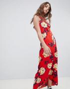 Influence Floral Cami Maxi Dress - Red