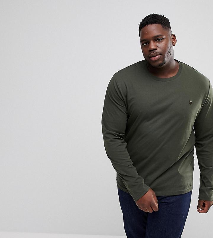 Farah Farris Slim Fit Long Sleve T-shirt In Green Exclusive At Asos - Green