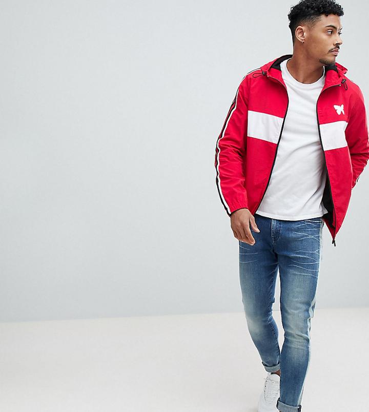 Good For Nothing Windbreaker In Red With Side Stripe Exclusive To Asos - Red