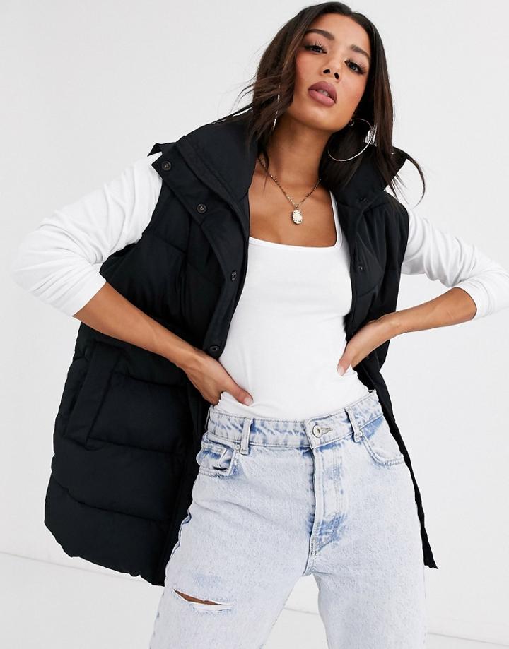 Asos Design Padded Vest Jacket In Black