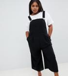 Asos Design Curve Overall With Pocket Detail-black