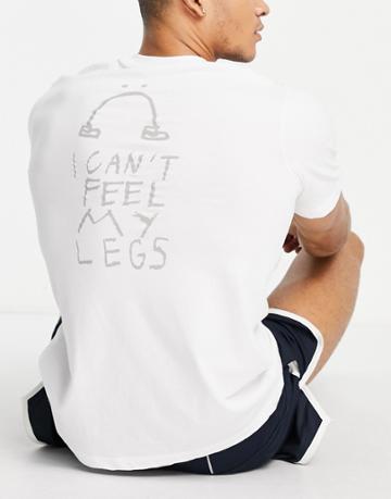 Nike Running Dri-fit A.i.r. Nathan Bell Legs Graphic T-shirt In White
