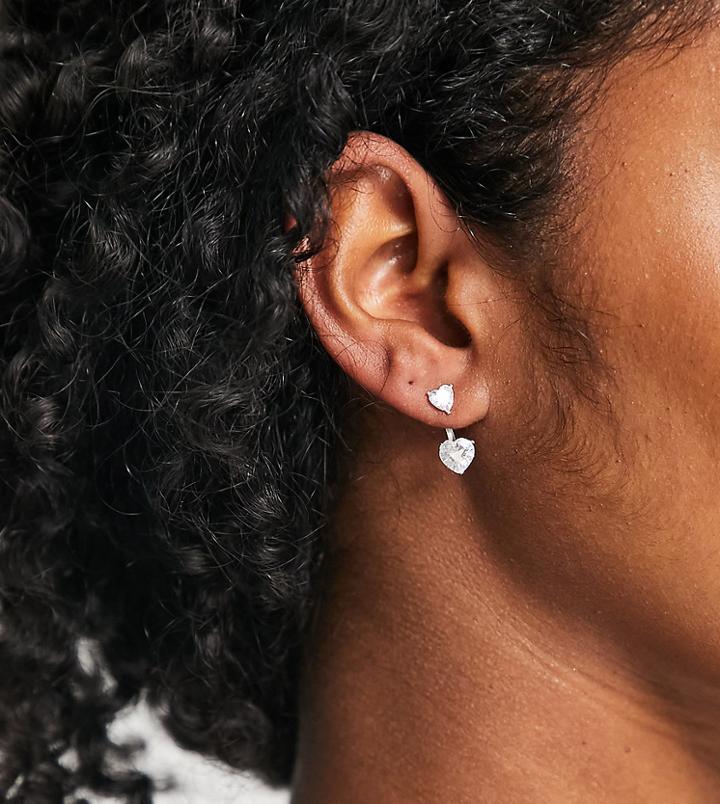 Kingsley Ryan Sterling Silver Crystal Heart Earrings