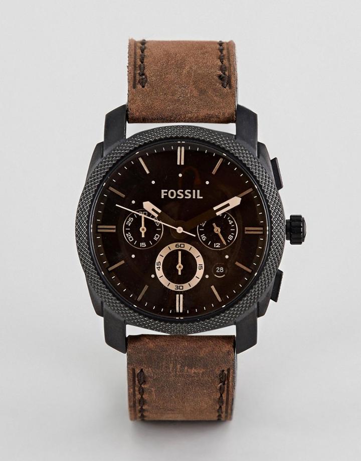 Fossil Fs4656 Machine Leather Watch - Brown