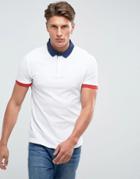 Kiomi Polo Shirt With Contrast Collar In White - White