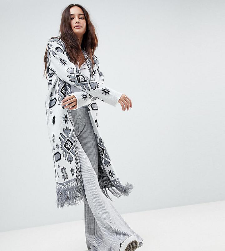 Rokoko Bohemian Tapestry Cardigan With Tassle Detail - Multi