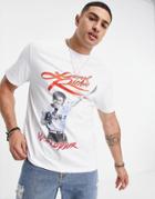 Asos Design T-shirt With Lionel Richie Print In White-grey