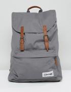 Eastpak London Backpack In Gray With Contrast Tan Straps - Gray