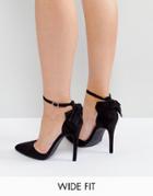New Look Bow Back Pointed Heeled Shoes - Black