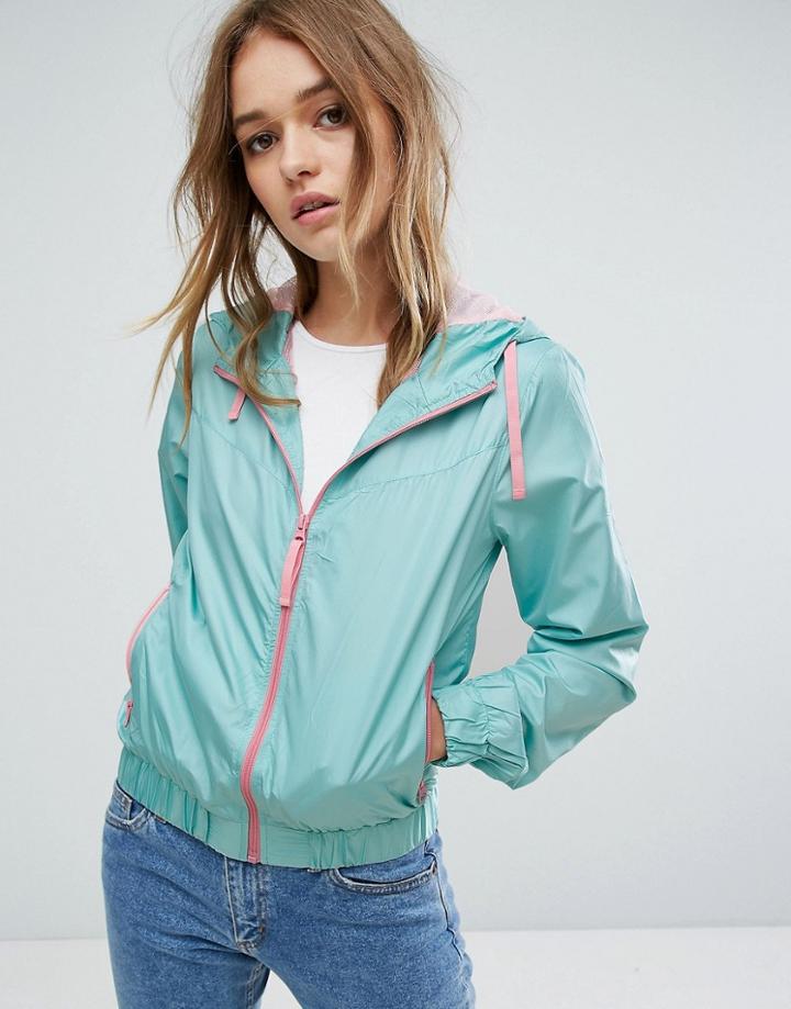 Brave Soul Short Zip Trench - Green